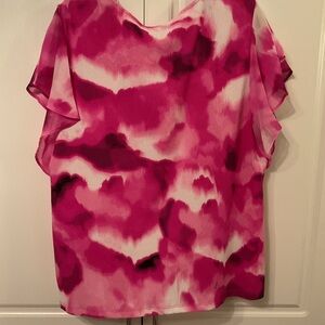 Calvin Klein Vibrant Pink Abstract Blouse